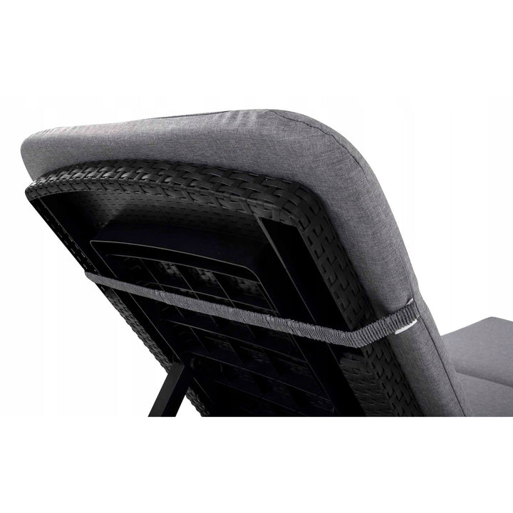 Cojín para tumbona Jaipur, color gris, tejido S-550, tamaño 190 x 60 cm, dos sistemas de fijación, impermeable, lavable en su totalidad, Jaipur Melange S-03