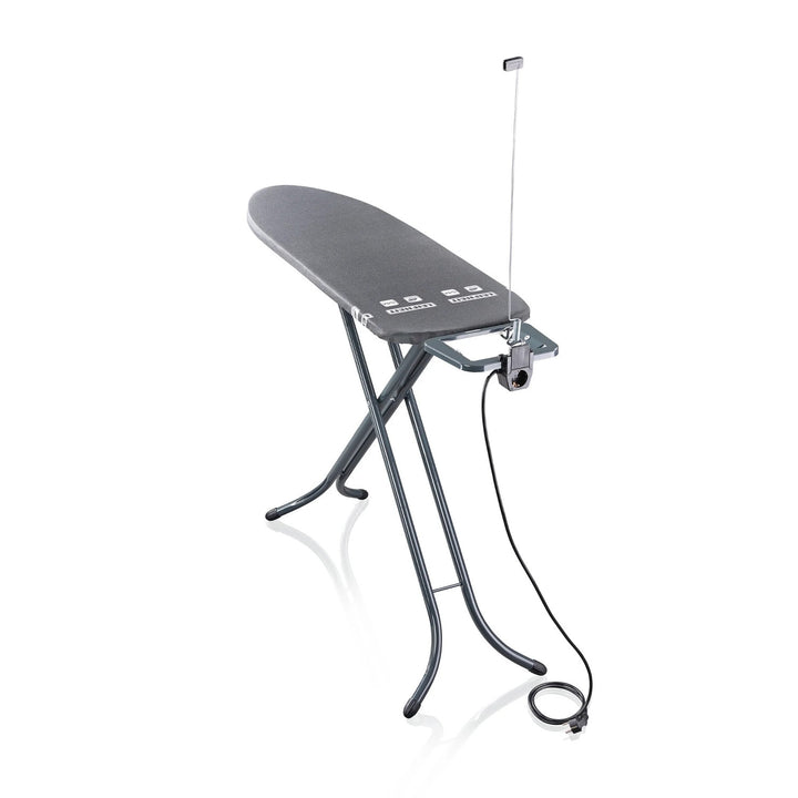 Tabla de planchar Leifheit Air Board M Black Plus, refleja el calor y el vapor, altura regulable, 72485