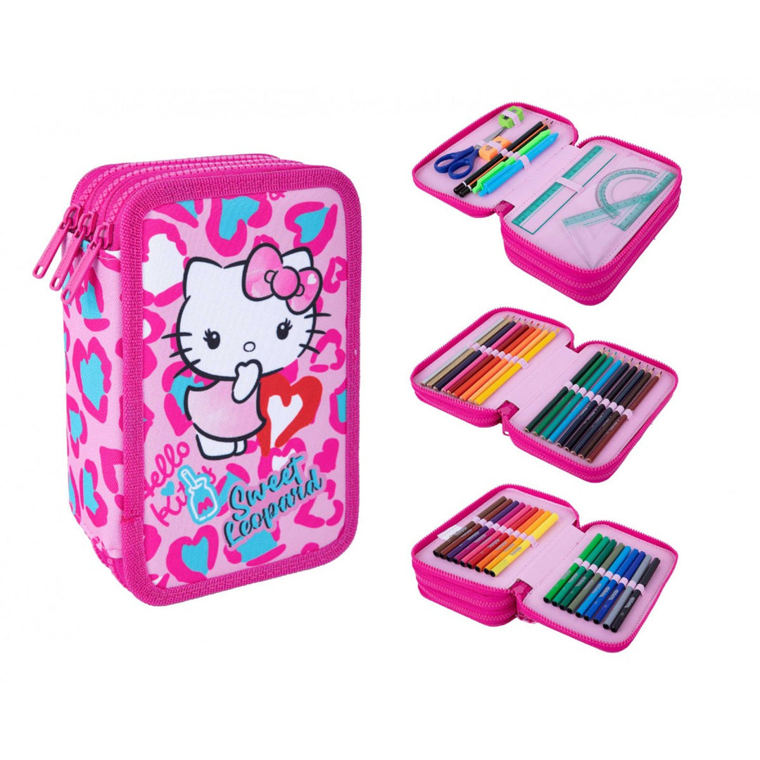 Set escolar Hello Kitty Coolpack, mochila Jerry de 3 compartimentos (15"), estuche Jumper 3 con accesorios y bolsa de deporte para zapatillas