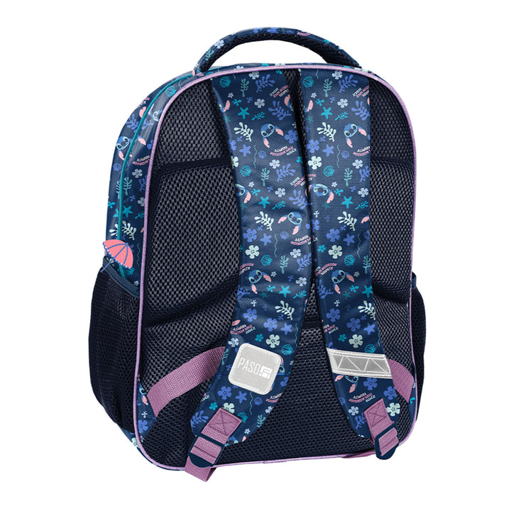 Set escolar Stitch Paso, mochila con dos compartimentos, elementos reflectantes y espalda rígida, estuche sin material y con asas para los utensilios, bolsa para zapatos que se puede colgar a la espalda, DS26XX