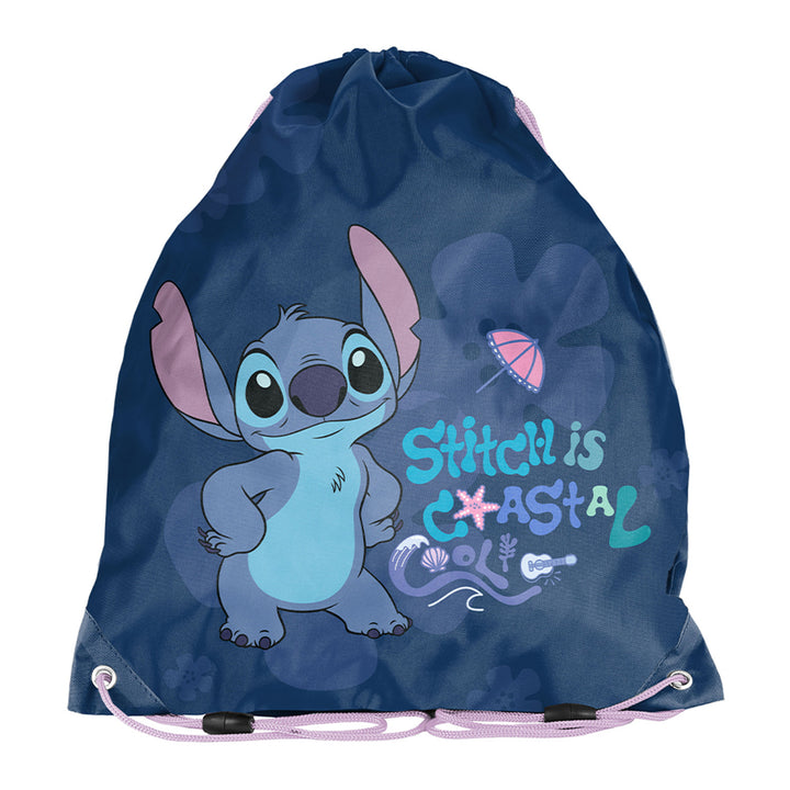 Set escolar Stitch Paso, mochila con dos compartimentos, elementos reflectantes y espalda rígida, estuche sin material y con asas para los utensilios, bolsa para zapatos que se puede colgar a la espalda, DS26XX
