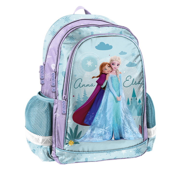 Set escolar Frozen Paso, mochila con dos compartimentos, tirantes ajustables y espalda rígida, estuche con accesorios y soportes para material escolar, bolsa para zapatos que se puede llevar a la espalda, DF26AA