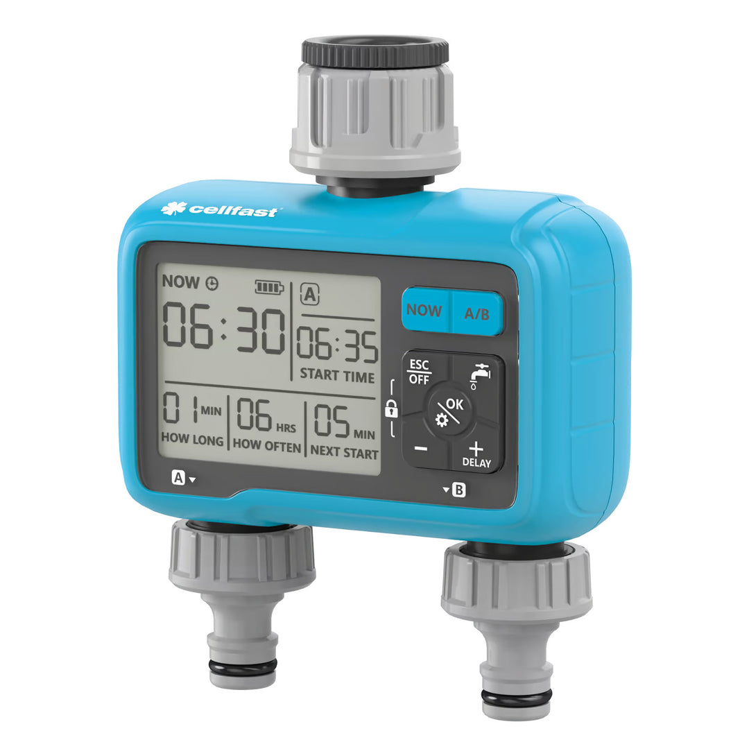 Controlador electrónico de riego de 2 secciones Cellfast, Chronos CellPro