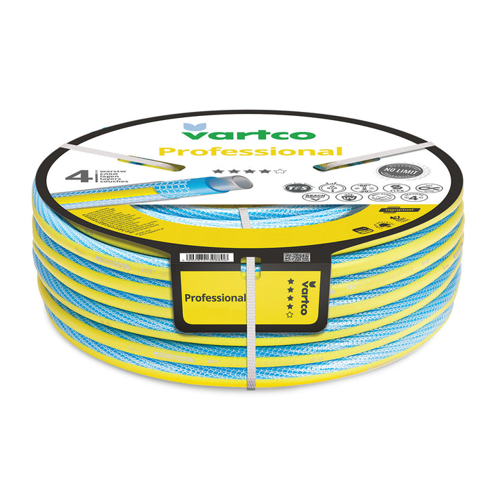 Manguera de jardín Vartco Professional de 1", 30 m, de 4 capas, sistema TFS