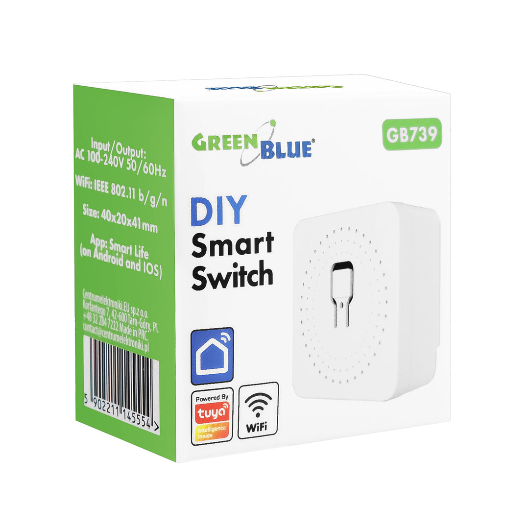Relé WiFi empotrable GreenBlue, compatible con Android/iOS/Alexa/Google Home, 100-240 V CA, 50/60 Hz, máx. 16 A, para LED de 150 W, GB739, 4 unidades
