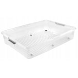 Contenedor con tapa Leo Keeeper, capacidad de 53 l, transparente, con ruedas, tapa con cierre de clips, 2 unidades