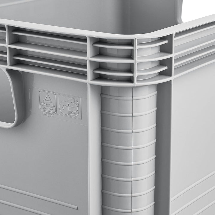 Caja de transporte Robert Keeeper, capacidad de 20 l, gris, apta para el contacto con alimentos, ligera y resistente, capacidad de carga de hasta 30 kg, 2 unidades