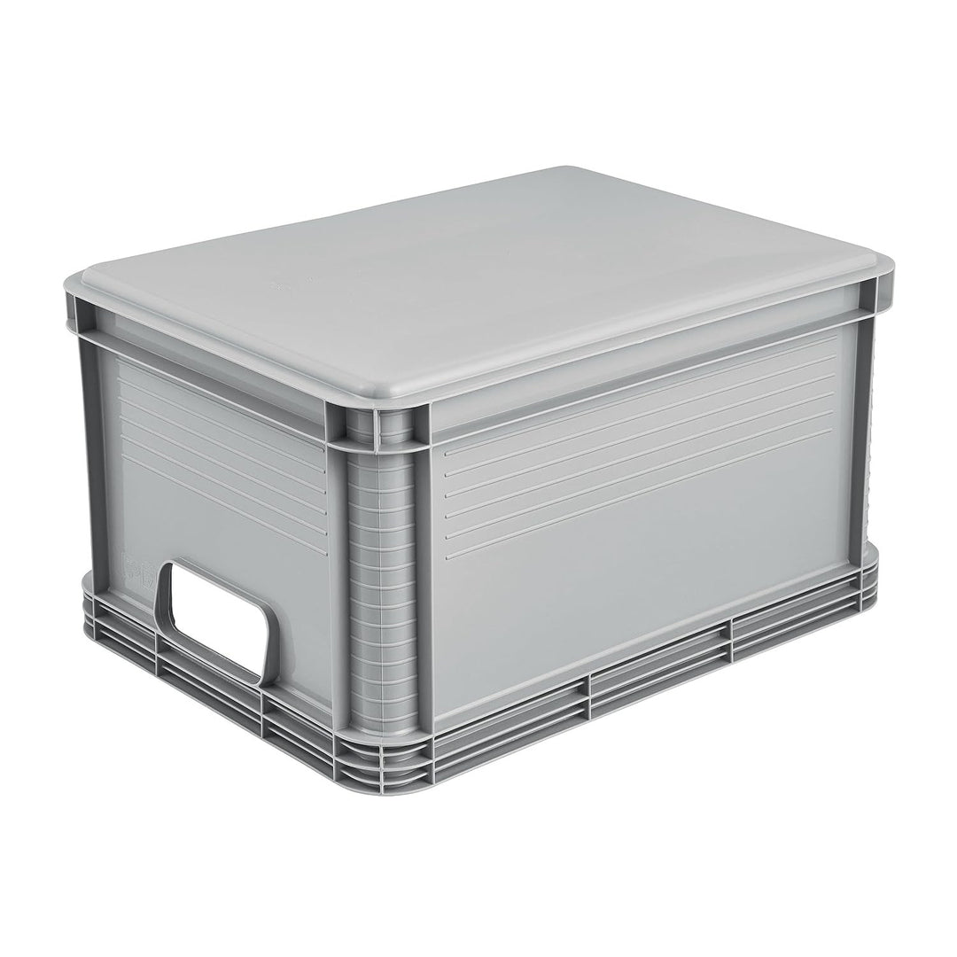 Caja de transporte Robert Keeeper, capacidad de 20 l, gris, apta para el contacto con alimentos, ligera y resistente, capacidad de carga de hasta 30 kg, 3 unidades