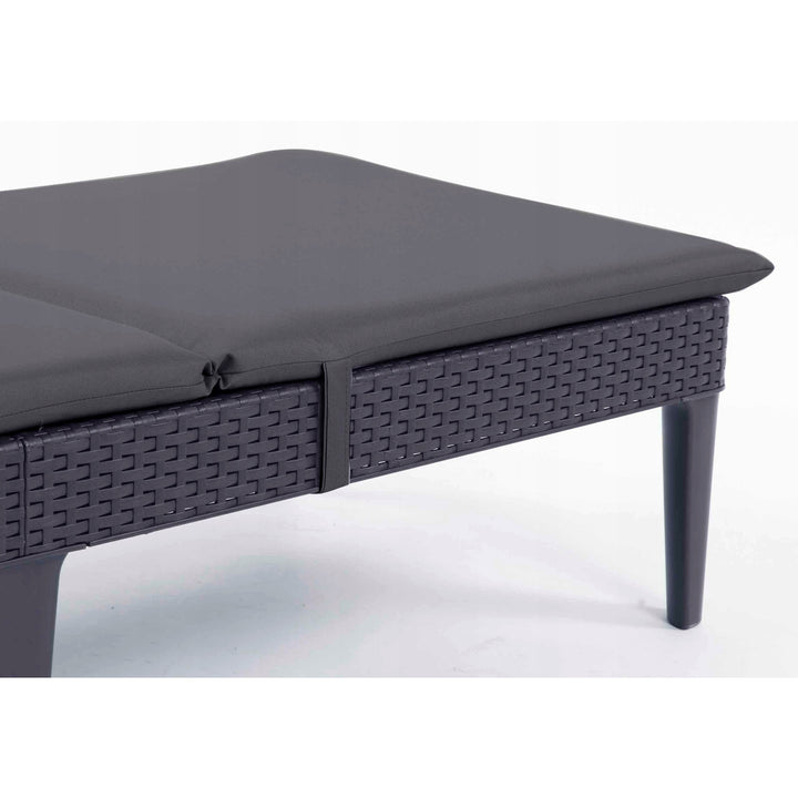 Cojín para tumbona Jaipur, color gris oscuro, tejido S-500, tamaño 190 x 60 cm, dos sistemas de fijación, impermeable, lavable en su totalidad, S-49, 2 unidades
