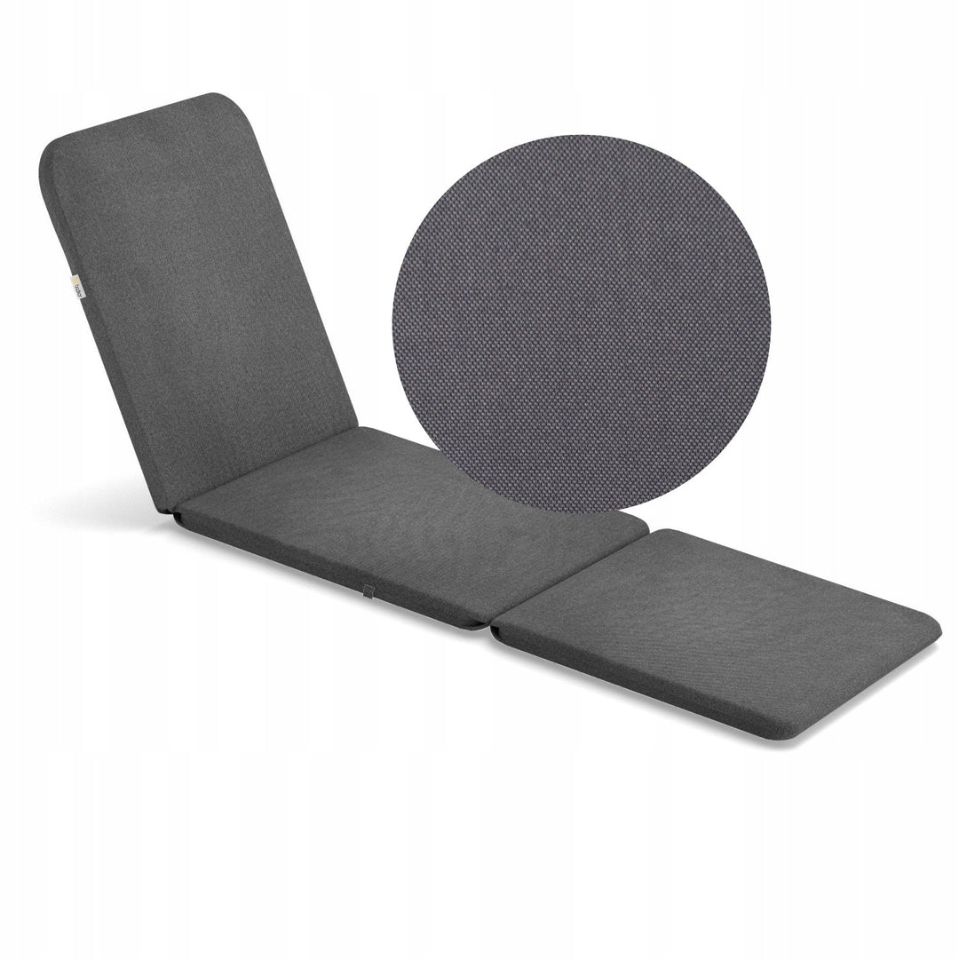 Cojín para tumbona Jaipur, color gris oscuro, tejido S-500, tamaño 190 x 60 cm, dos sistemas de fijación, impermeable, se puede lavar por completo, S-49, 3 unidades