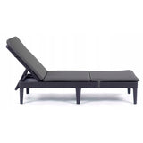 Cojín para tumbona Jaipur, color gris oscuro, tejido S-500, tamaño 190 x 60 cm, dos sistemas de fijación, impermeable, se puede lavar por completo, S-49, 3 unidades