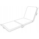 Cojín para tumbona Jaipur, color beige, tejido S-550 melange, tamaño 190 x 60 cm, dos sistemas de fijación, impermeable, lavable en su totalidad, melange S-21, 2 unidades