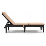 Cojín para tumbona Jaipur, color beige, tejido S-550 melange, tamaño 190 x 60 cm, dos sistemas de fijación, impermeable, lavable en su totalidad, melange S-21, 3 unidades