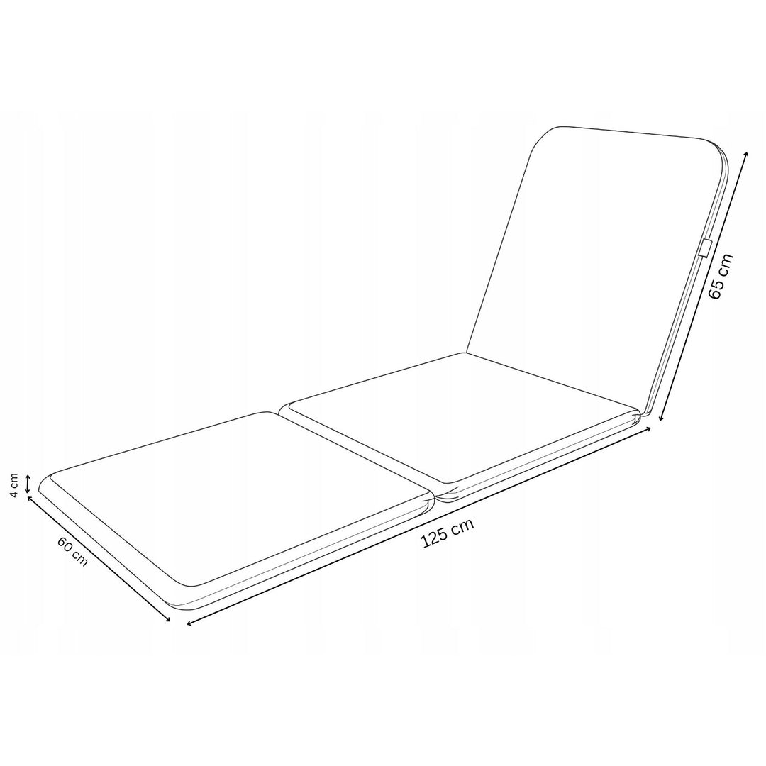 Cojín para tumbona Jaipur, color beige, tejido S-550 melange, tamaño 190 x 60 cm, dos sistemas de fijación, impermeable, lavable en su totalidad, melange S-21, 3 unidades