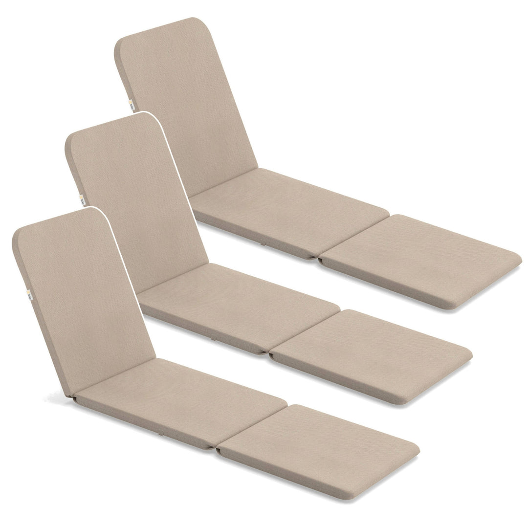 Cojín para tumbona Jaipur, color beige, tejido S-550 melange, tamaño 190 x 60 cm, dos sistemas de fijación, impermeable, lavable en su totalidad, melange S-21, 3 unidades