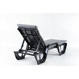 Cojín para tumbona Madera, color gris, tejido S-550 melange, tamaño 190 x 55 cm, sujeción con cinta elástica, impermeable, melange S-23, 3 unidades
