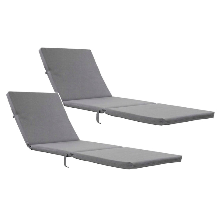 Cojín para tumbona Daytona, color gris, tejido S-550 Melange, tamaño 192 x 64 cm, sujeción con correa de goma, impermeable, Melange S-23, 2 unidades