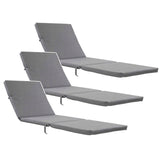 Cojín para tumbona Daytona, color gris, tejido S-550 Melange, tamaño 192 x 64 cm, sujeción con correa de goma, impermeable, Melange S-23, 3 unidades