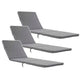 Cojín para tumbona Daytona, color gris, tejido S-550 Melange, tamaño 192 x 64 cm, sujeción con correa de goma, impermeable, Melange S-23, 3 unidades