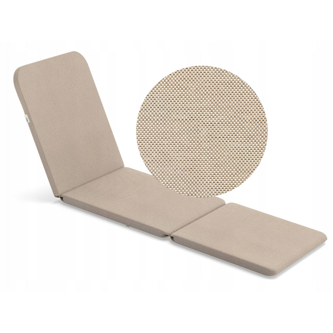 Tumbona de jardín ajustable Jaipur Sun Lounger, color grafito + cojín para tumbona Jaipur, color beige, tejido S-550 Melange, tamaño 190 x 60 cm