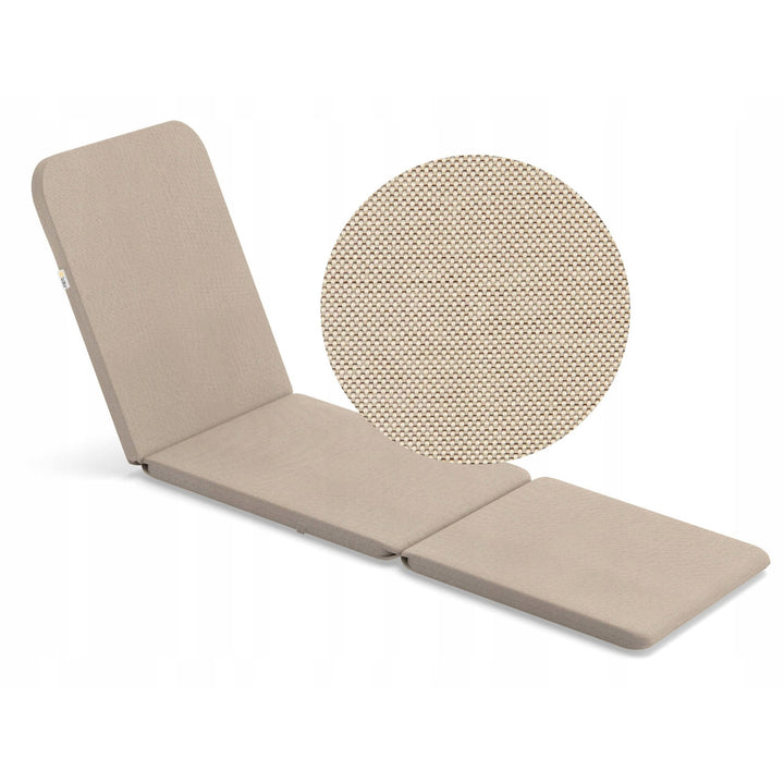 Tumbona de jardín ajustable Jaipur Sun Lounger, color grafito + cojín para tumbona Jaipur, color beige, tejido S-550 Melange, tamaño 190 x 60 cm