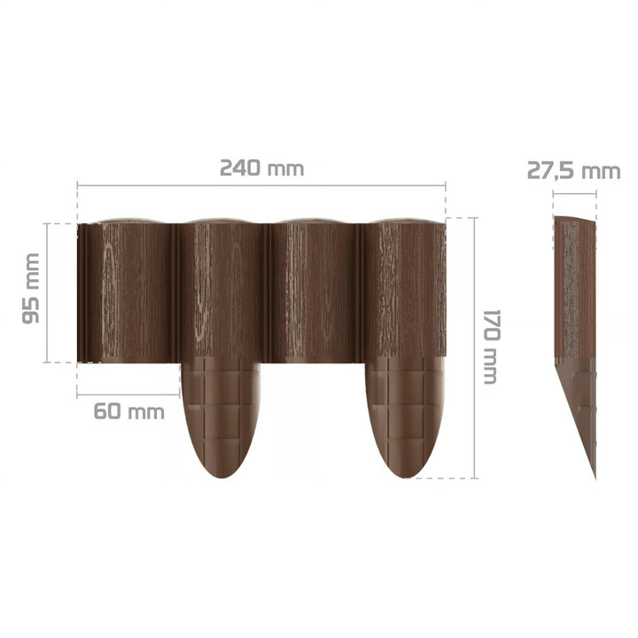 Valla de jardín Cellfast, textura de madera, resistente a las heladas, longitud 21,6 m, color marrón, 34-031