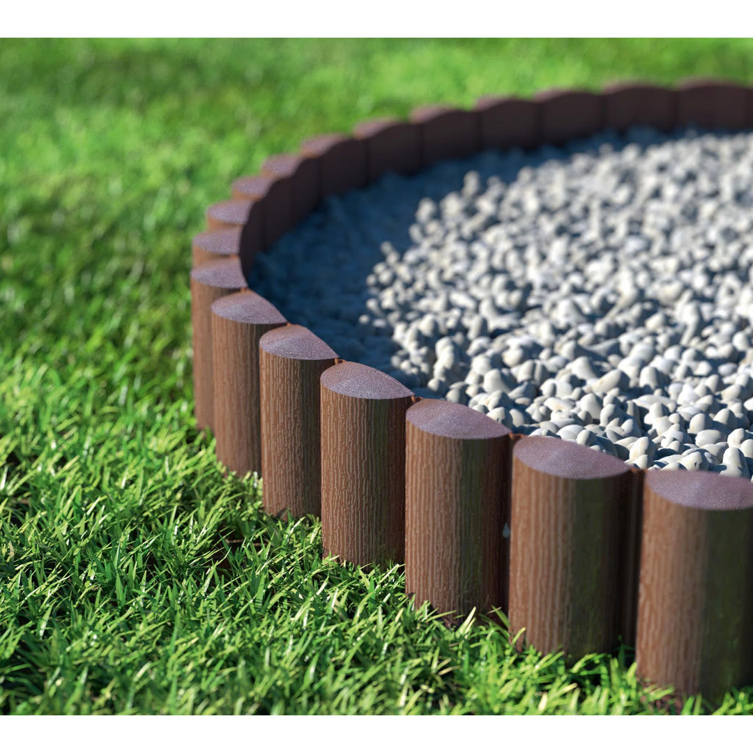Valla de jardín Cellfast, textura de madera, resistente a las heladas, longitud 21,6 m, color marrón, 34-031