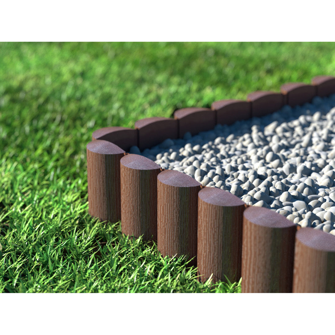 Valla de jardín Cellfast, textura de madera, resistente a las heladas, longitud 21,6 m, color marrón, 34-031
