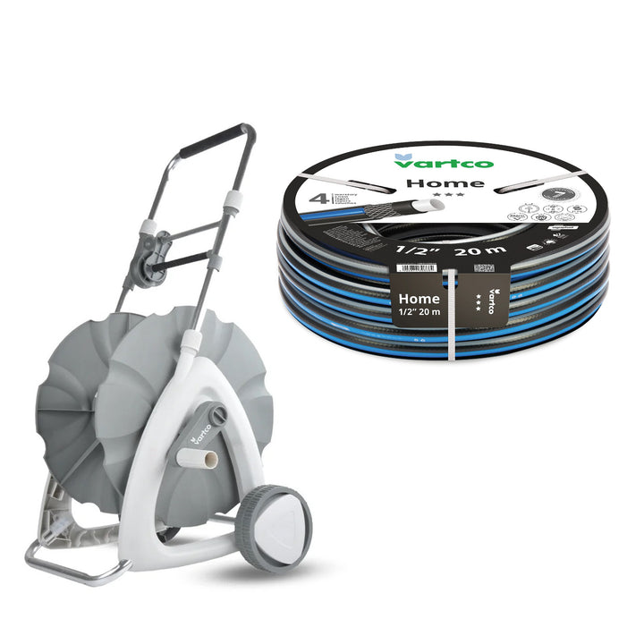 Carrito para manguera de jardín + manguera de jardín Vartco Home 1/2" 20 m Agaplast