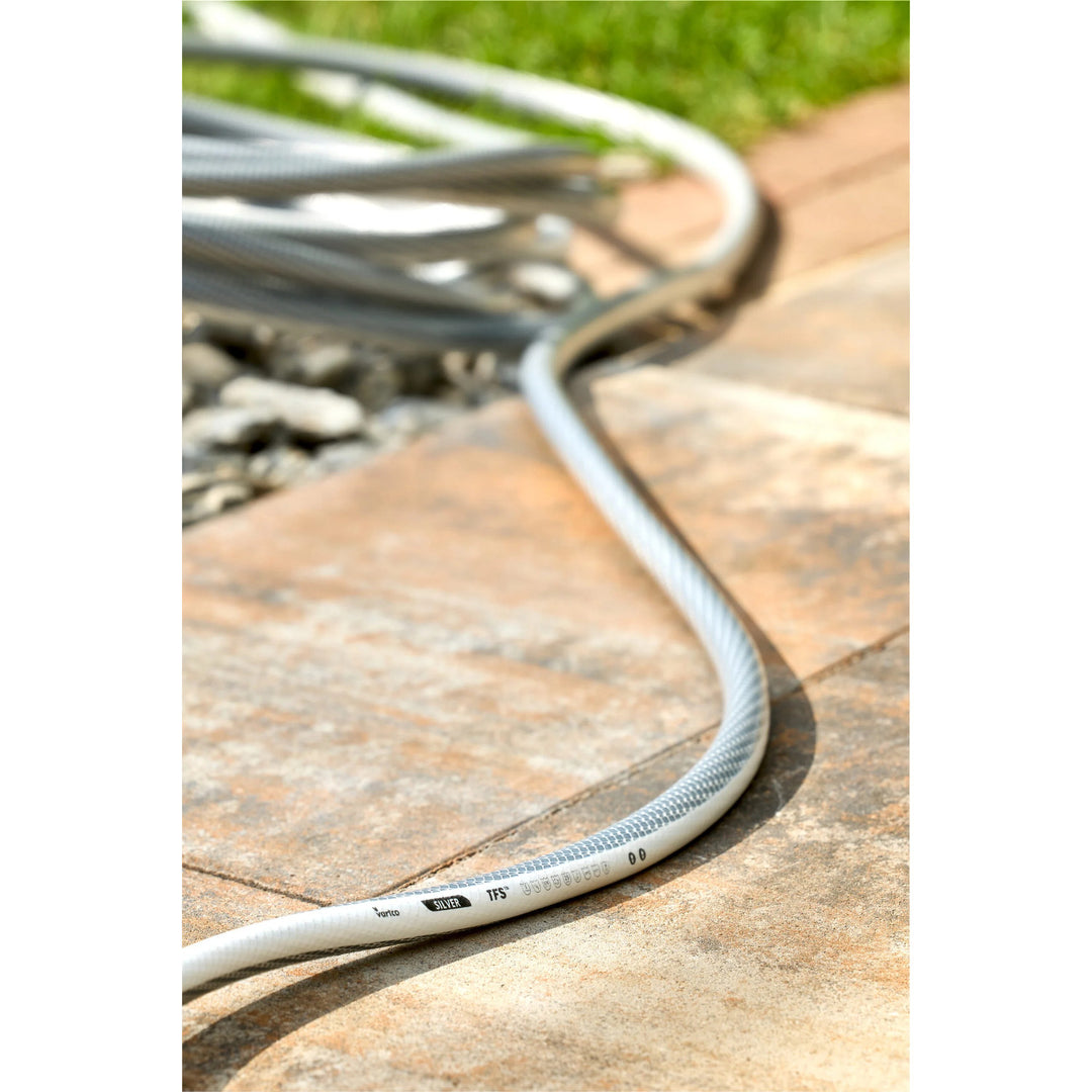 Carrito para manguera de jardín + manguera de jardín Vartco Silver de 1/2" y 30 m de Agaplast