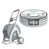 Carrito para manguera de jardín + manguera de jardín Vartco Silver de 1/2" y 30 m de Agaplast