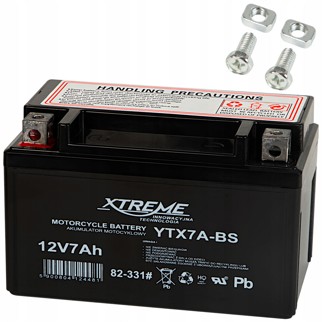 Batería de gel para motocicleta Xtreme sin mantenimiento, 12 V, 7 Ah, izquierda, 82-331