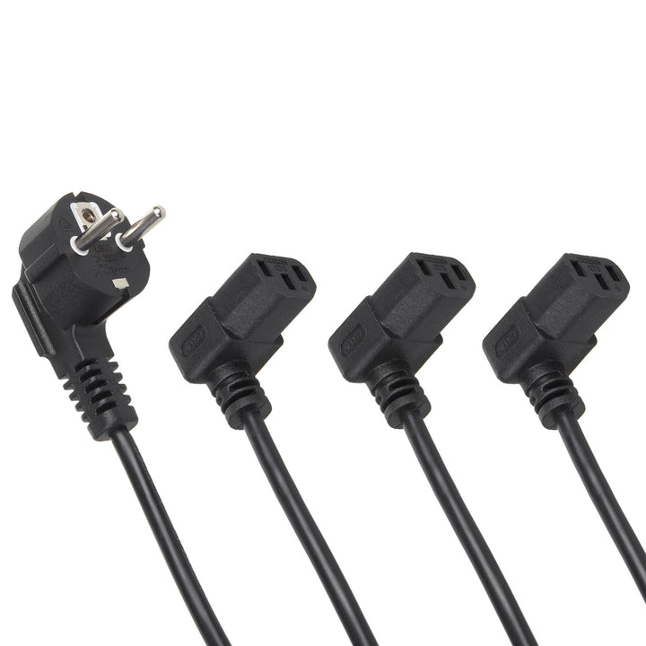 Cable de alimentación Maclean, acodado, 3 clavijas, enchufe UE, 3 m, MCTV-854, 3 unidades