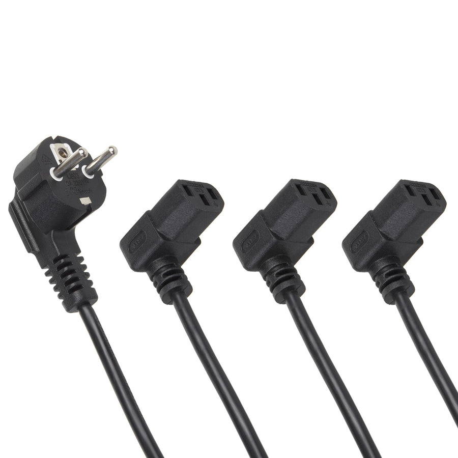 Cable de alimentación Maclean, acodado, 3 clavijas, enchufe UE, 3 m, MCTV-854, 3 unidades