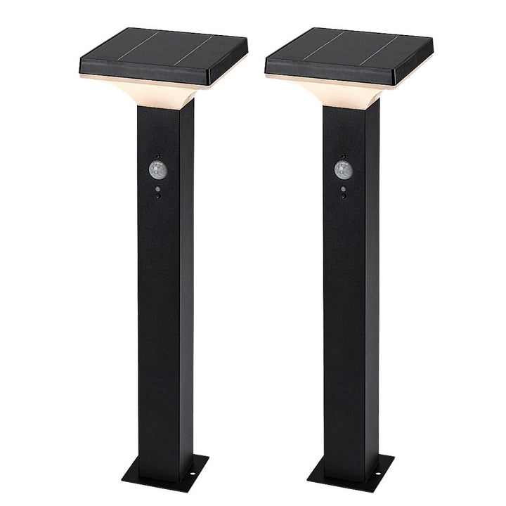 Lámpara Rabalux, de exterior, solar, de pie, LED 4 W, IP44, negra, Geleen, 2 unidades