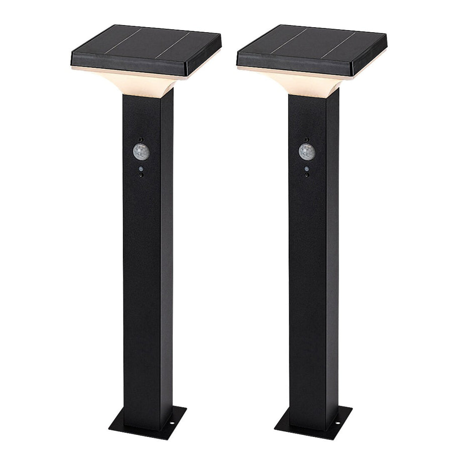 Lámpara Rabalux, de exterior, solar, de pie, LED 4 W, IP44, negra, Geleen, 2 unidades