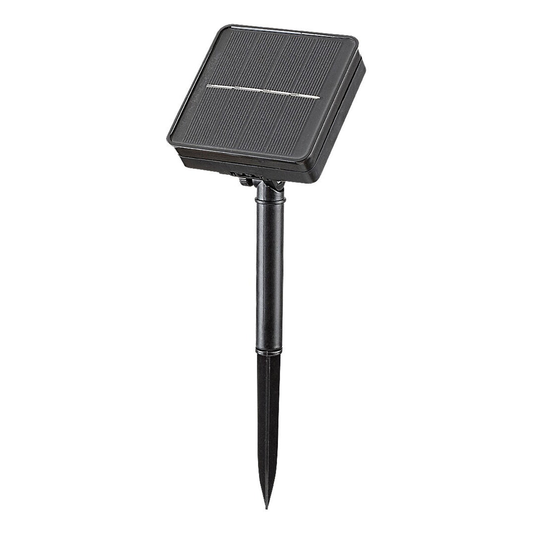 Lámparas solares Rabalux, 4 luminarias, para exterior, IP44, negras, Ximpu, 2 juegos