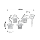 Lámparas solares Rabalux, 4 luminarias, para exterior, IP44, negras, Ximpu, 2 juegos