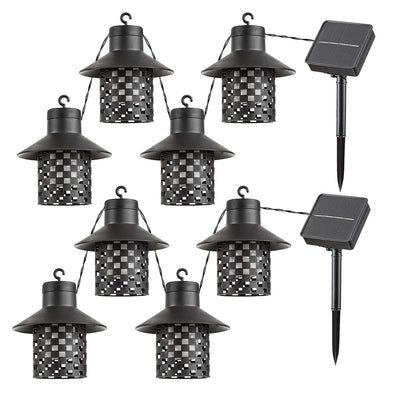 Lámparas solares Rabalux, 4 luminarias, para exterior, IP44, negras, Ximpu, 2 juegos