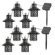 Lámparas solares Rabalux, 4 luminarias, para exterior, IP44, negras, Ximpu, 2 juegos