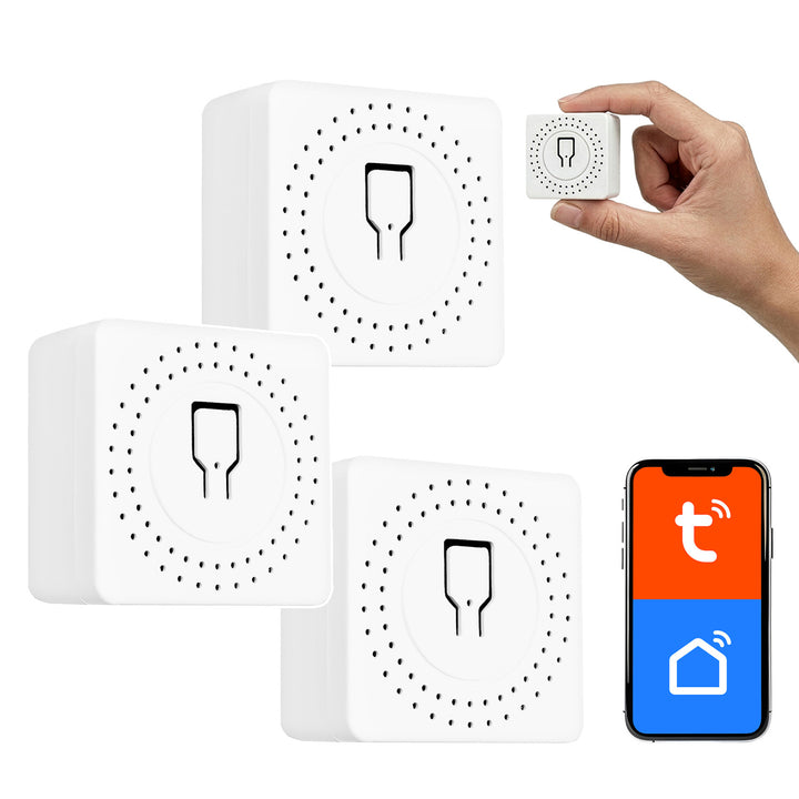 Relé WiFi empotrable GreenBlue, Android/iOS/Alexa/Google Home, 100-240 V CA, 50/60 Hz, máx. 16 A, para LED de 150 W, GB739, 3 unidades