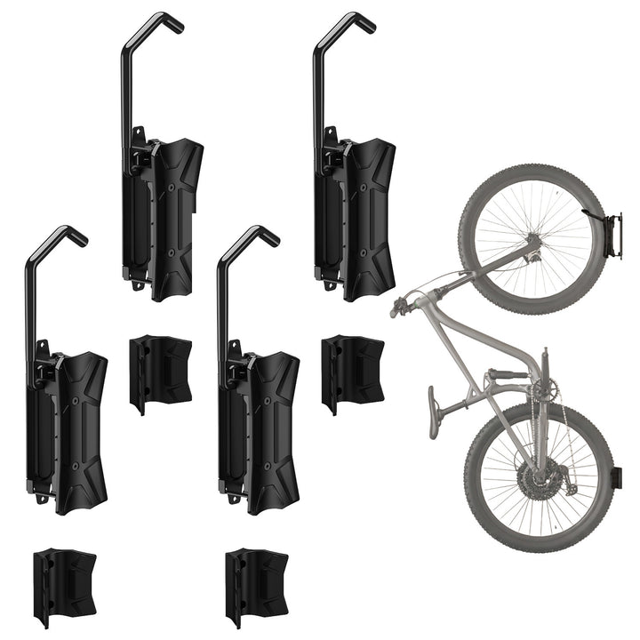 Soporte de pared para bicicletas Maclean, carga máxima de 35 kg, ángulo de inclinación ajustable, acero, MC-171, 4 unidades