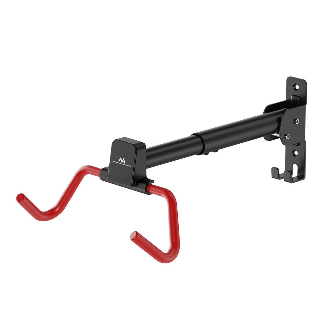 Soporte/colgador de pared para bicicletas Maclean, horizontal, acero, carga máxima de 30 kg, ángulo ajustable, MC-172, 4 unidades
