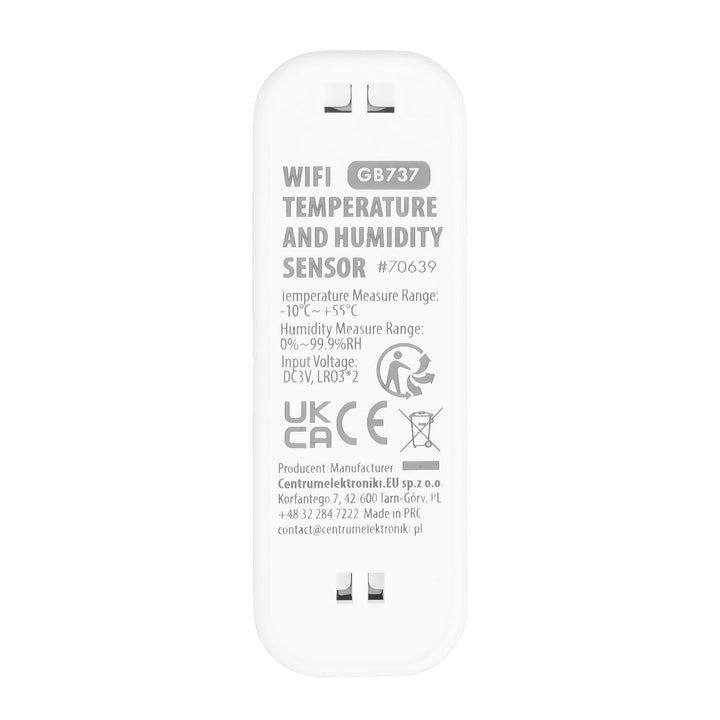 Sensor de temperatura y humedad WiFi GreenBlue, Android/iOS/Alexa/Google Home, 3,0 V CC, LR03x2, GB737 + 2 pilas R-03 LR03 AAA alcalinas Varta Industrial 4003