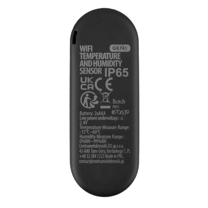 Sensor externo de temperatura y humedad WiFi GreenBlue, Android/iOS, 3,0 V CC, LR03x2, IP65, GB741 + 2 pilas R-03 LR03 AAA alcalinas Varta Industrial 4003