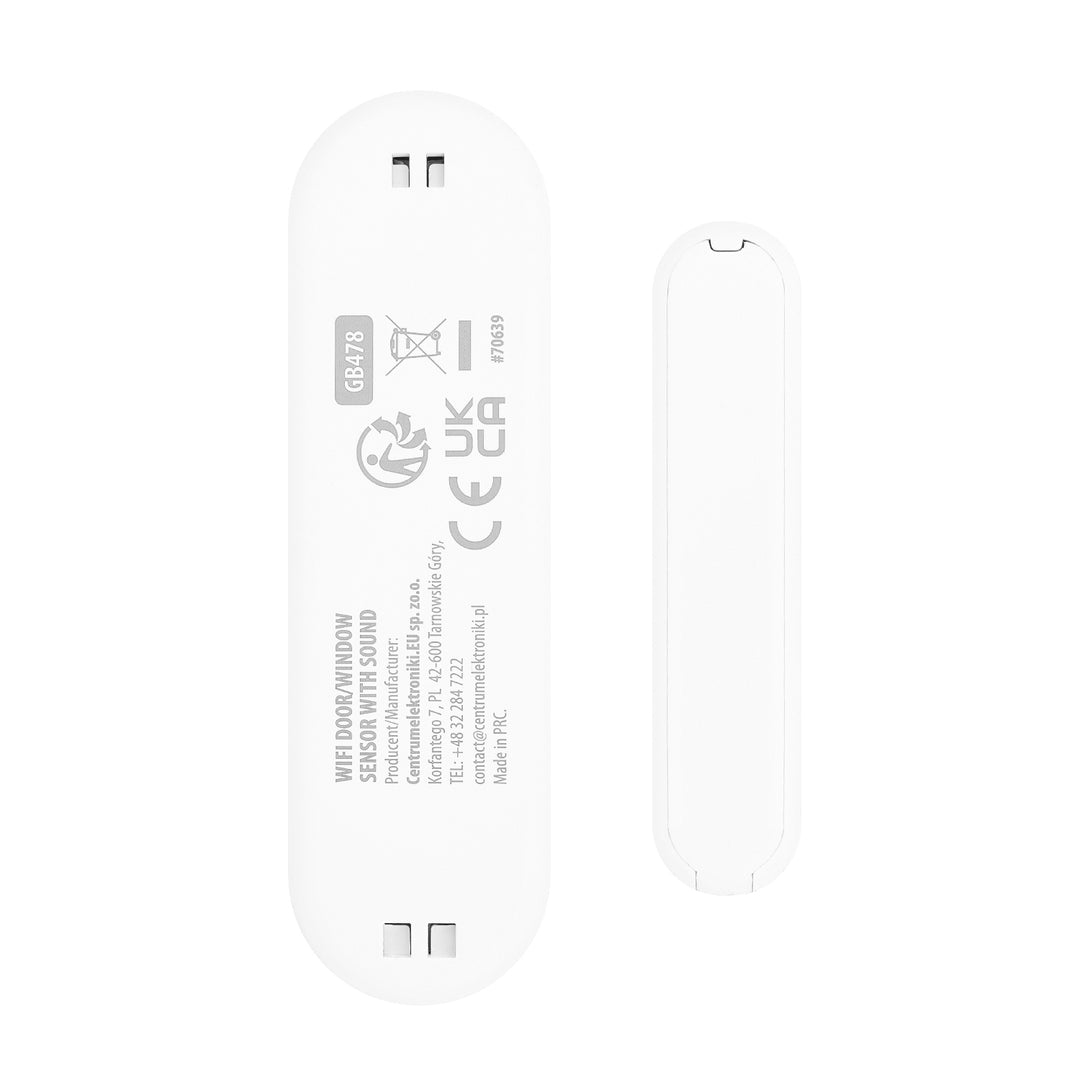 Contactor inalámbrico / sensor de apertura WiFi GreenBlue, Android/iOS, para puertas / ventanas, 3,0 V CC, LR03x2, con alarma, GB478 + 2 pilas R-03 LR03 AAA alcalinas Varta Industrial 4003