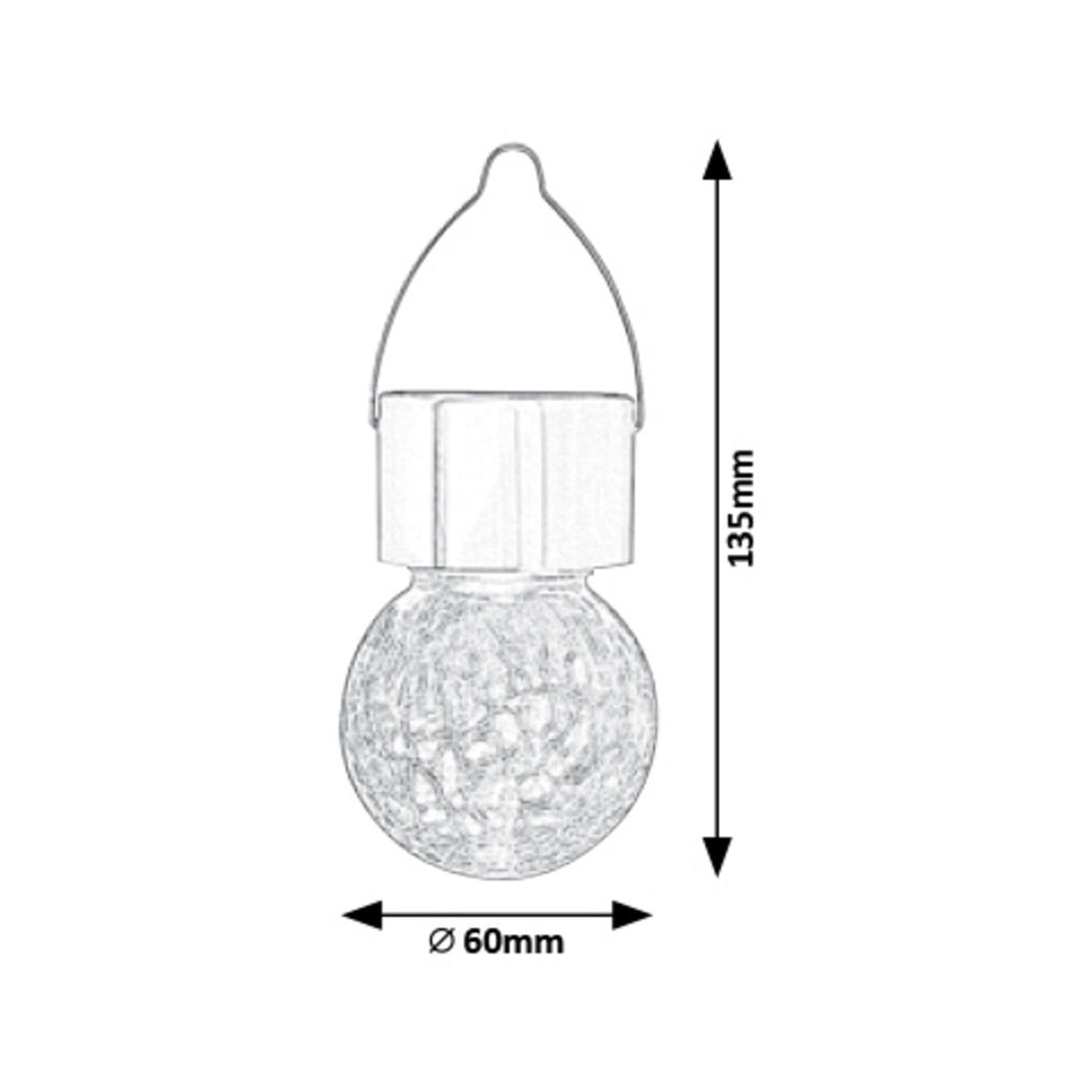 Lámpara solar Rabalux Yola, 1 lm, IP44, color cromo satinado, LED de 0,06 W, 7850