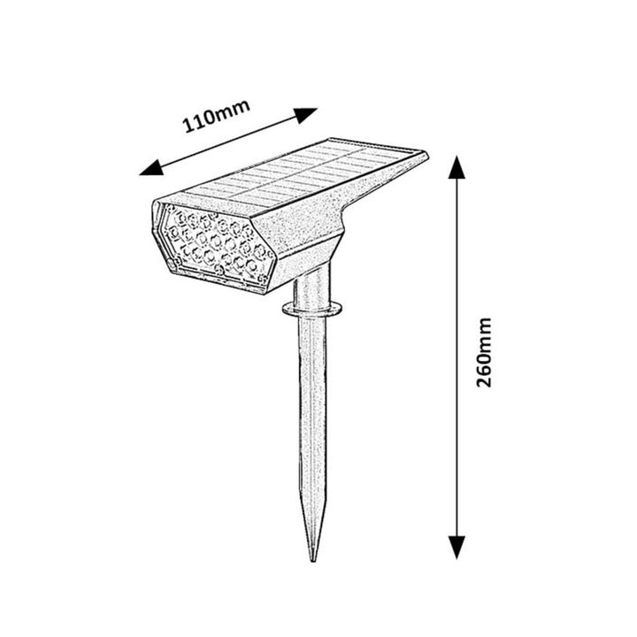 Lámpara solar Rabalux Nantes, 50 LM, IP65, negra, LED de 0,5 W, 77088