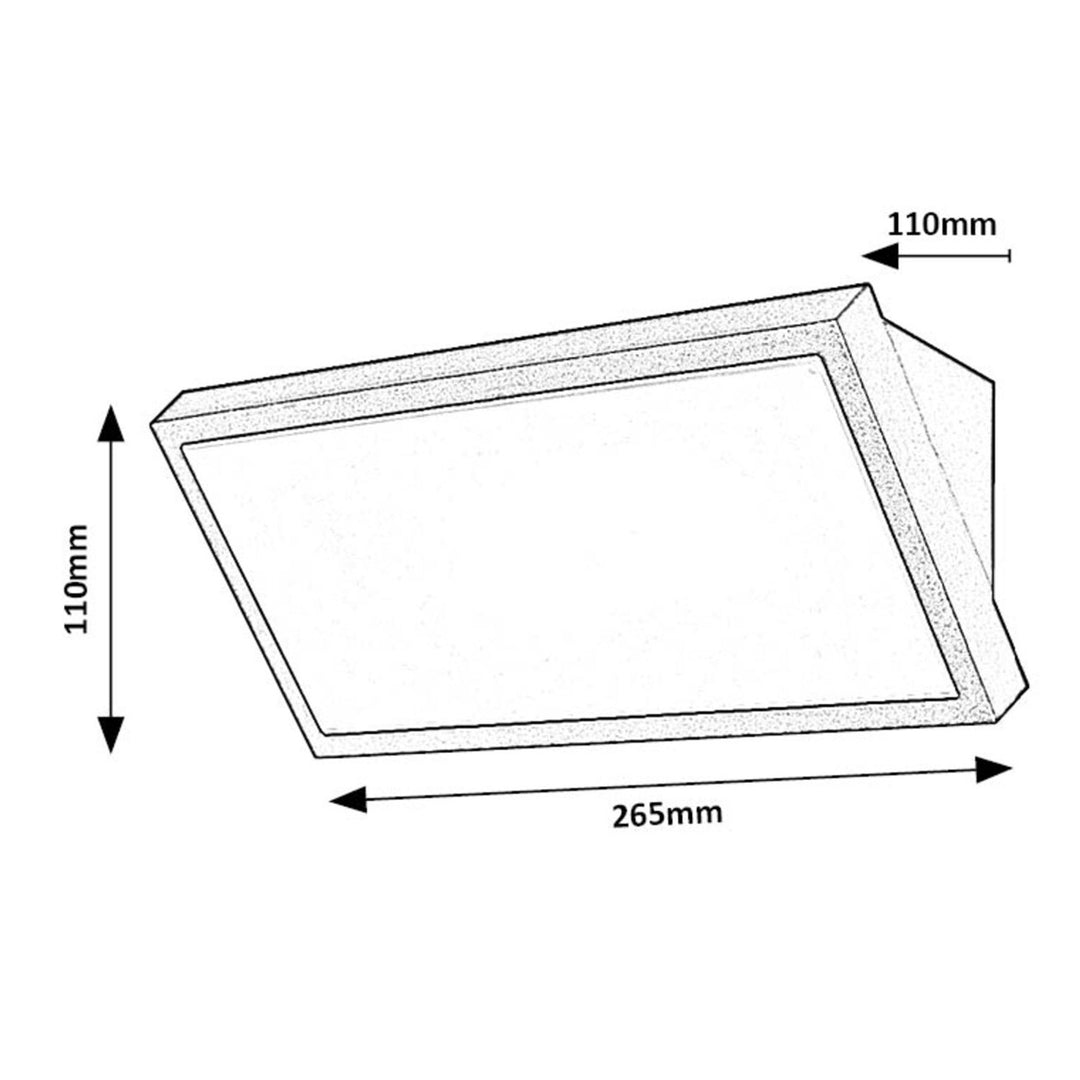 Lámpara Rabalux Rapla2 LED 18 W, negra, IP65, clase energética F, regulación de la temperatura de color: 2700, 4000, 6500 K, 77150