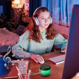Lámpara de escritorio Rabalux Radelia, altavoz Bluetooth, RGB, negra, IP20, batería, 76110